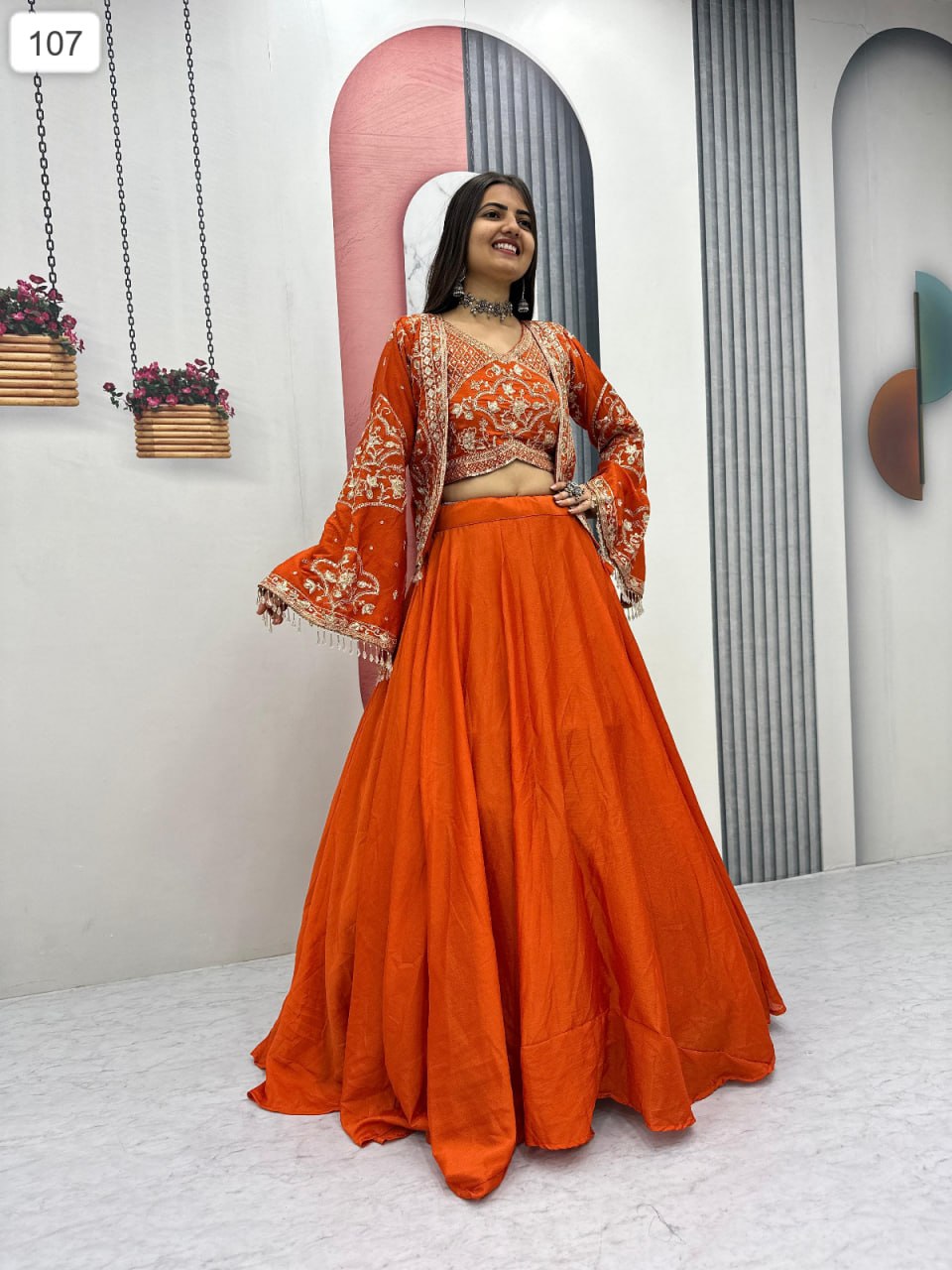 Designer Embroidered Lehenga Choli Set with Jacket for Women