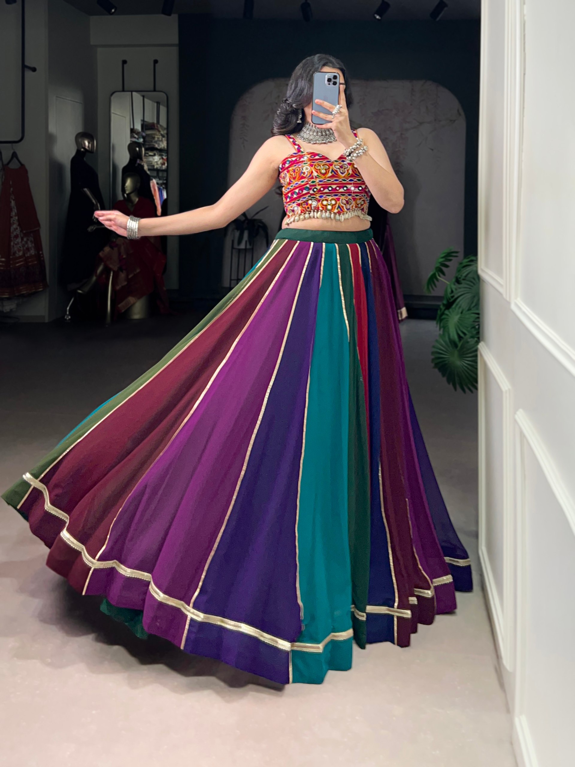 Traditional Kutchi Embroidery Lehenga Choli for Women | Navratri Garba Special Collection