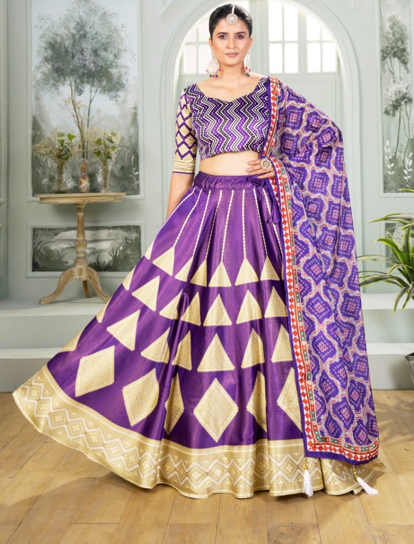 Royal Purple Designer Lehenga Choli with Dupatta