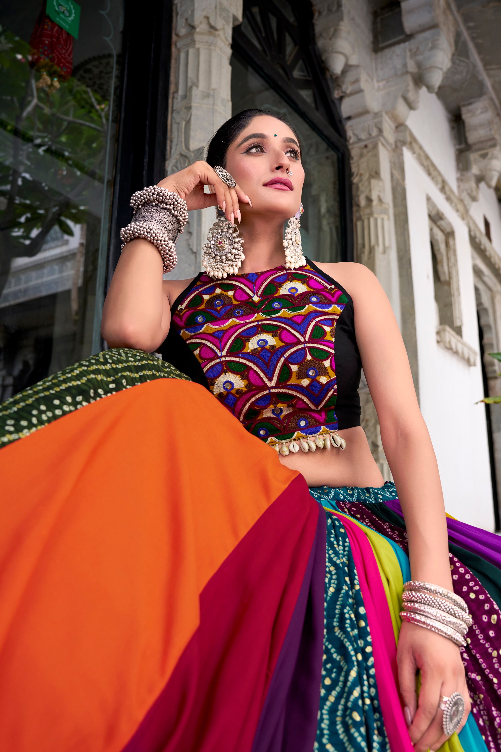Multicolor Navratri Lehenga Choli for Women | Traditional Garba & Dandiya Festival Wear
